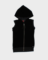 Vintage Y2k 00s Miss Sixty Velvet Sleeveless Mesh Back Hoodie - S