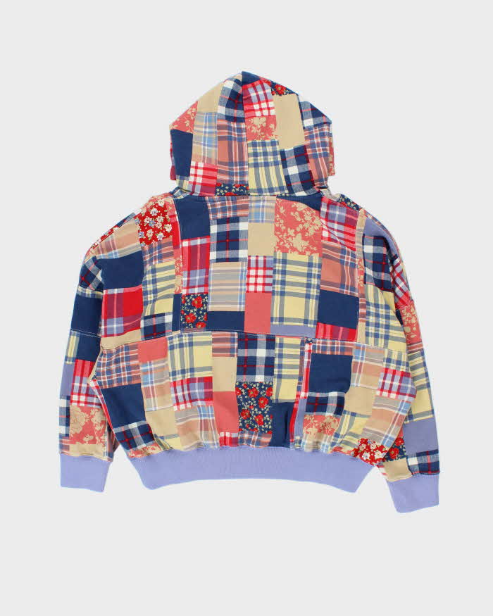Polo Ralph Lauren Women's Patchwork Madras Oversized Boxy Pullover Hoodie - XL