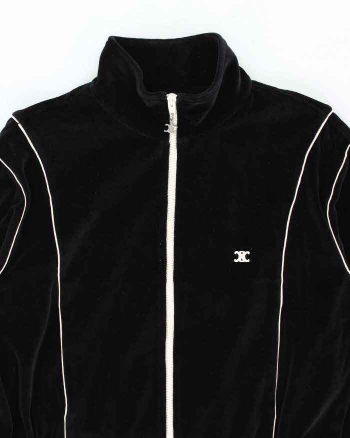 Celine Triomphe Velour Cotton Blend Two-Piece Women's Full Tracksuit - L