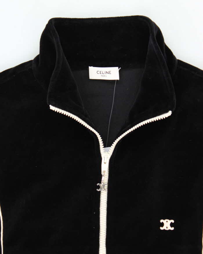 Celine Triomphe Velour Cotton Blend Two-Piece Women's Full Tracksuit - L