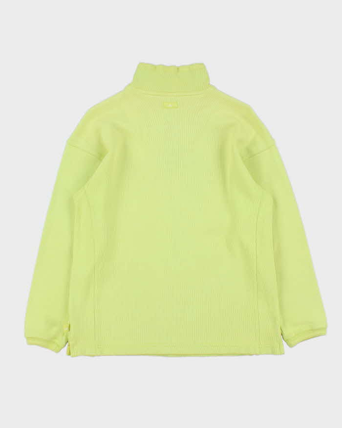 Vintage 1990s Adidas Women's Lime Green Quarter-Zip Sweatshirt - M