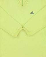 Vintage 1990s Adidas Women's Lime Green Quarter-Zip Sweatshirt - M