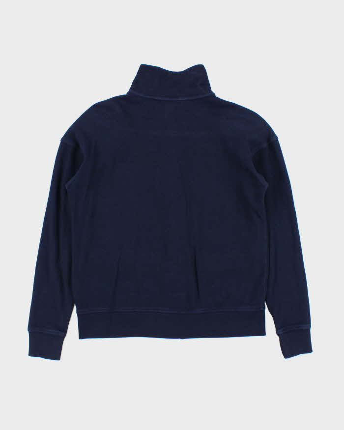 Vintage Y2K 00s Lauren Ralph Lauren Women's Navy Button Up Sweatshirt - M