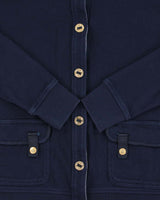 Vintage Y2K 00s Lauren Ralph Lauren Women's Navy Button Up Sweatshirt - M