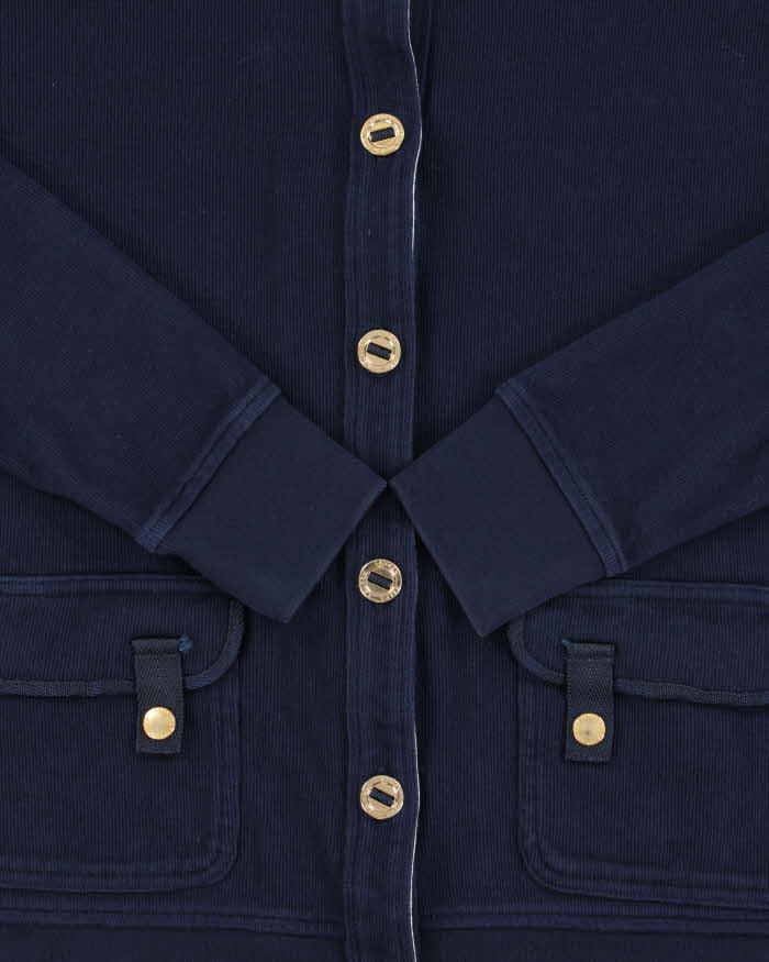 Vintage Y2K 00s Lauren Ralph Lauren Women's Navy Button Up Sweatshirt - M