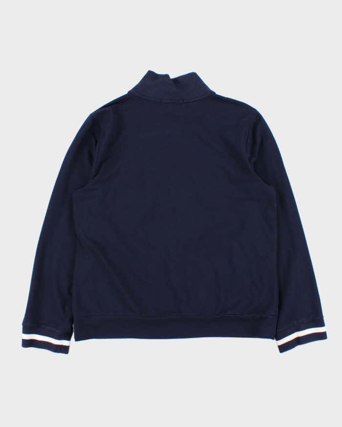 Vintage Y2K 00s Lauren Ralph Lauren Women's Navy Zip-Up Sweatshirt - XL