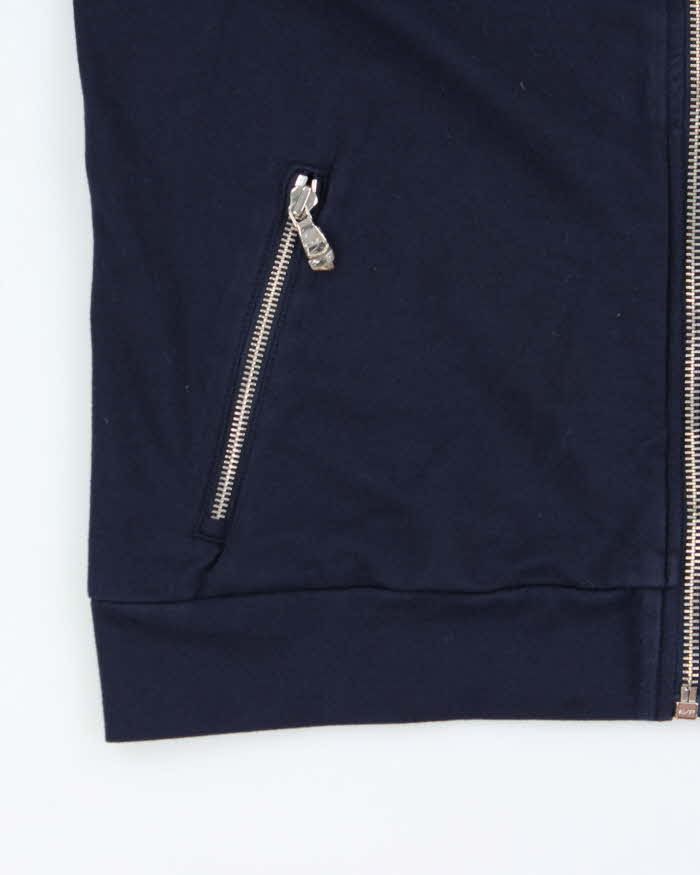 Vintage Y2K 00s Lauren Ralph Lauren Women's Navy Zip-Up Sweatshirt - XL