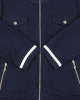 Vintage Y2K 00s Lauren Ralph Lauren Women's Navy Zip-Up Sweatshirt - XL