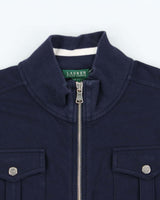 Vintage Y2K 00s Lauren Ralph Lauren Women's Navy Zip-Up Sweatshirt - XL