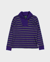 Vintage Y2K 00s LRL Ralph Lauren Striped Women's Quarter-Zip Shawl Sweatshirt - M