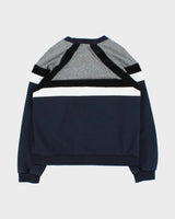 Vintage Sandro Women's Textured Striped Crewneck Sweatshirt - L
