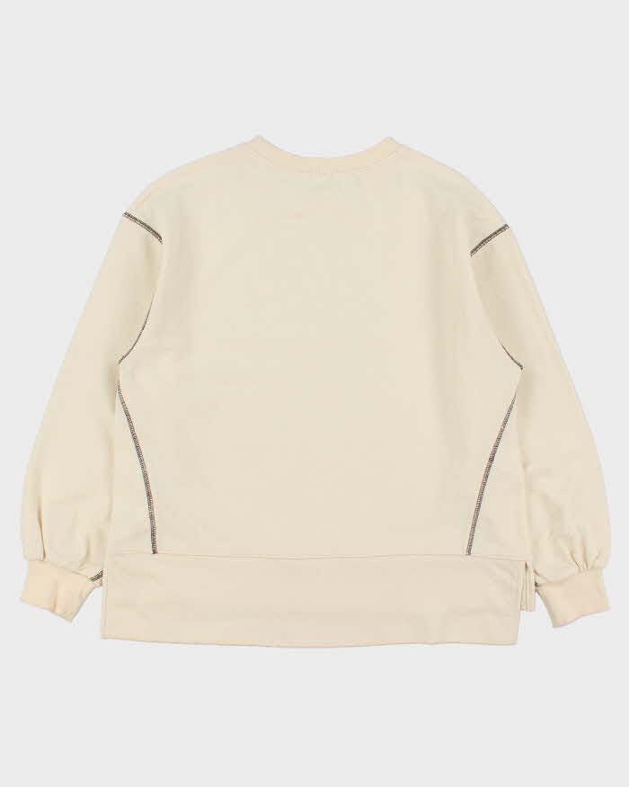 Studio CLIP Japan Contrast Stitch Women's Cream Boxy Sweatshirt - L