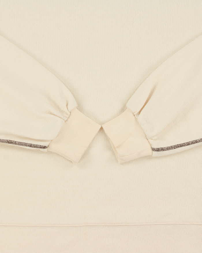 Studio CLIP Japan Contrast Stitch Women's Cream Boxy Sweatshirt - L