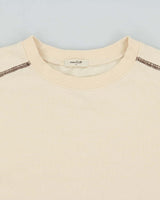 Studio CLIP Japan Contrast Stitch Women's Cream Boxy Sweatshirt - L