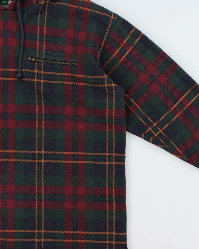 Vintage 1990s Lauren Ralph Lauren Women's Tartan Oversized Pullover Hoodie - M