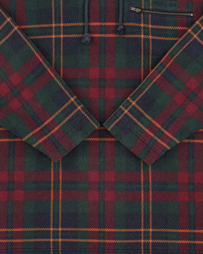 Vintage 1990s Lauren Ralph Lauren Women's Tartan Oversized Pullover Hoodie - M