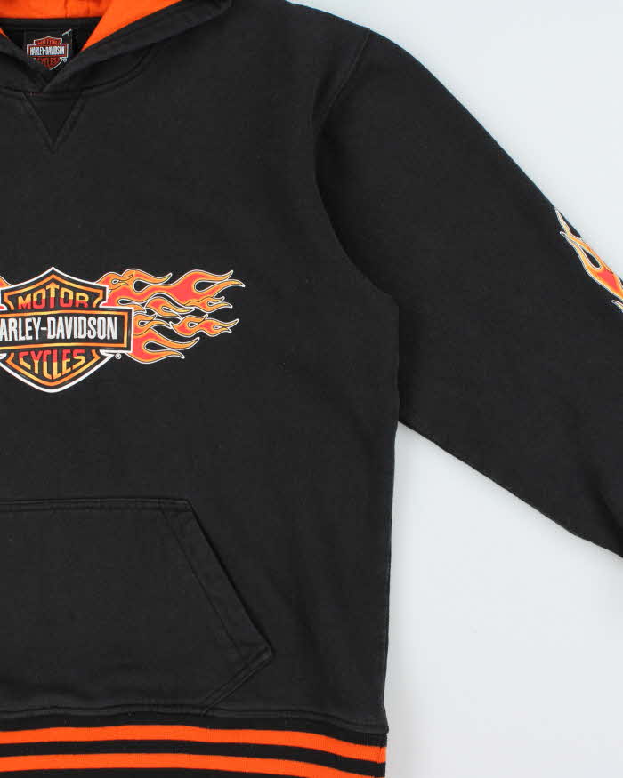 Vintage Harley Davidson Women's Classic Flames Pullover Hoodie - XL