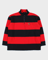 Vintage Y2K 00s Lauren Ralph Lauren Women's Striped Heavyweight Quarter-Zip Sweatshirt - L