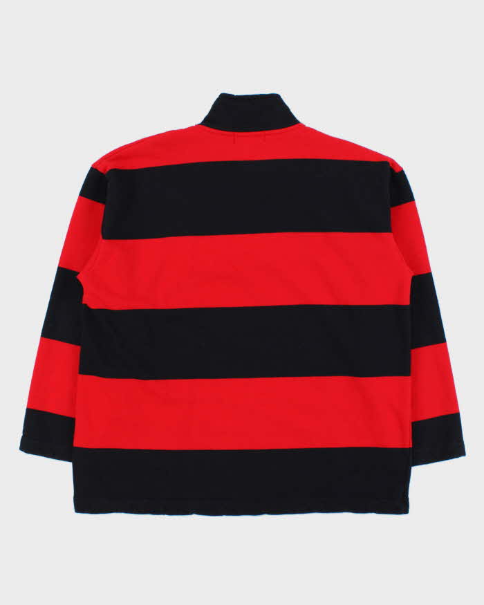 Vintage Y2K 00s Lauren Ralph Lauren Women's Striped Heavyweight Quarter-Zip Sweatshirt - L