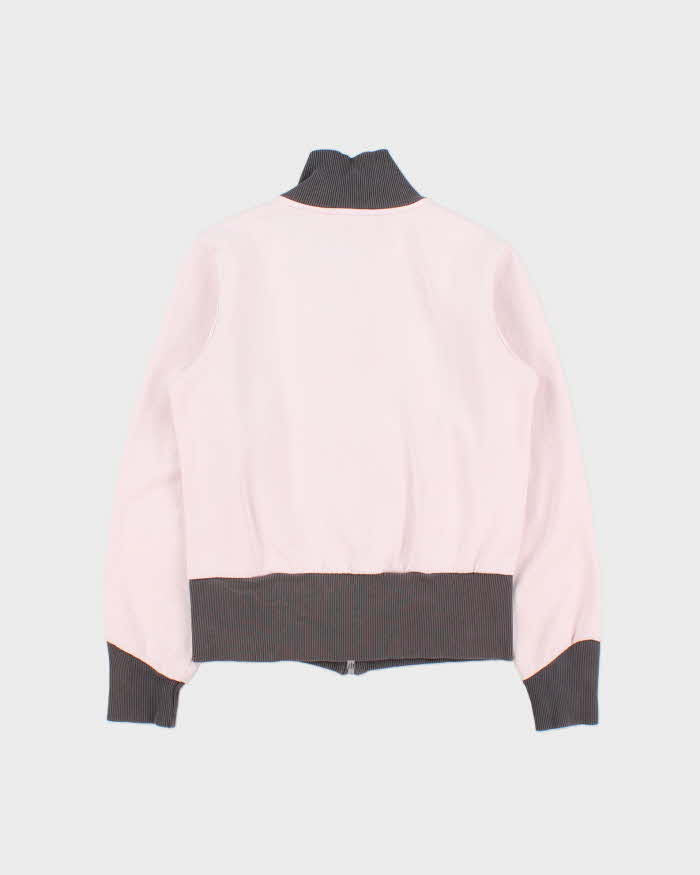 Vintage Y2K 00s Puma Baby Pink Embroidered Women's Heavyweight Zip-Up Track Sweatshirt - XS