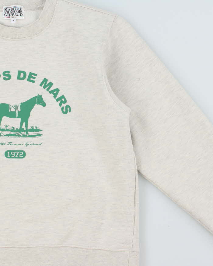 Marithe & Francois Girbaud Women's Marl Grey Heavyweight Champs De Mars Crewneck Sweatshirt - M