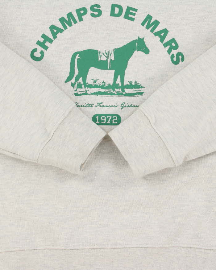 Marithe & Francois Girbaud Women's Marl Grey Heavyweight Champs De Mars Crewneck Sweatshirt - M