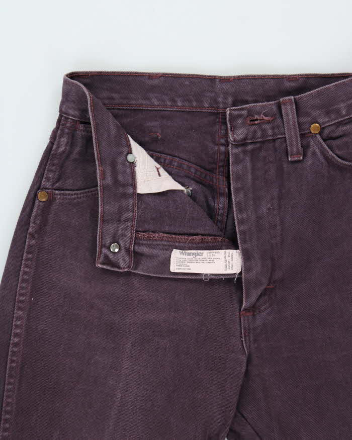 Vintage 1990s Wrangler 14MWZ Women's Plum Cowboy Cut Made In USA Denim Jeans - W27 L33