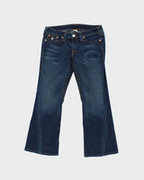 Vintage Y2k 2000s True Religion Twisted Hem Flared Jeans - W32 L28