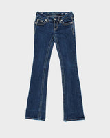 Vintage Y2K 00s Miss Me Women's Low-Rise Embellished Slim Bootcut Denim Jeans - W26 L32