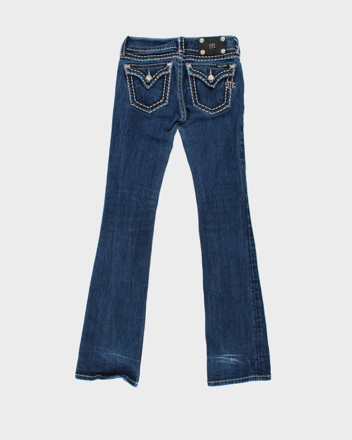 Vintage Y2K 00s Miss Me Women's Low-Rise Embellished Slim Bootcut Denim Jeans - W26 L32