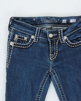 Vintage Y2K 00s Miss Me Women's Low-Rise Embellished Slim Bootcut Denim Jeans - W26 L32