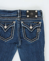 Vintage Y2K 00s Miss Me Women's Low-Rise Embellished Slim Bootcut Denim Jeans - W26 L32