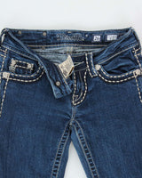 Vintage Y2K 00s Miss Me Women's Low-Rise Embellished Slim Bootcut Denim Jeans - W26 L32