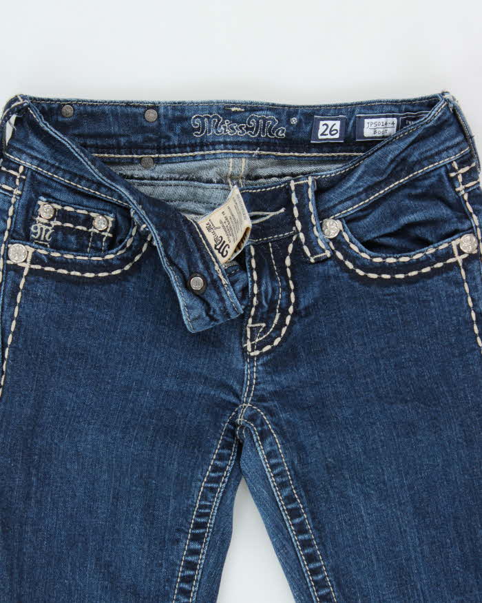Vintage Y2K 00s Miss Me Women's Low-Rise Embellished Slim Bootcut Denim Jeans - W26 L32