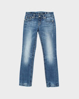 Vintage Y2K 00s Miss Me Women's Low-Rise Embellished Slim Straight Leg Denim Jeans - W28 L30
