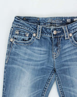 Vintage Y2K 00s Miss Me Women's Low-Rise Embellished Slim Straight Leg Denim Jeans - W28 L30