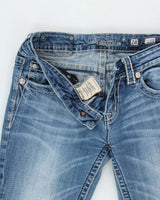 Vintage Y2K 00s Miss Me Women's Low-Rise Embellished Slim Straight Leg Denim Jeans - W28 L30
