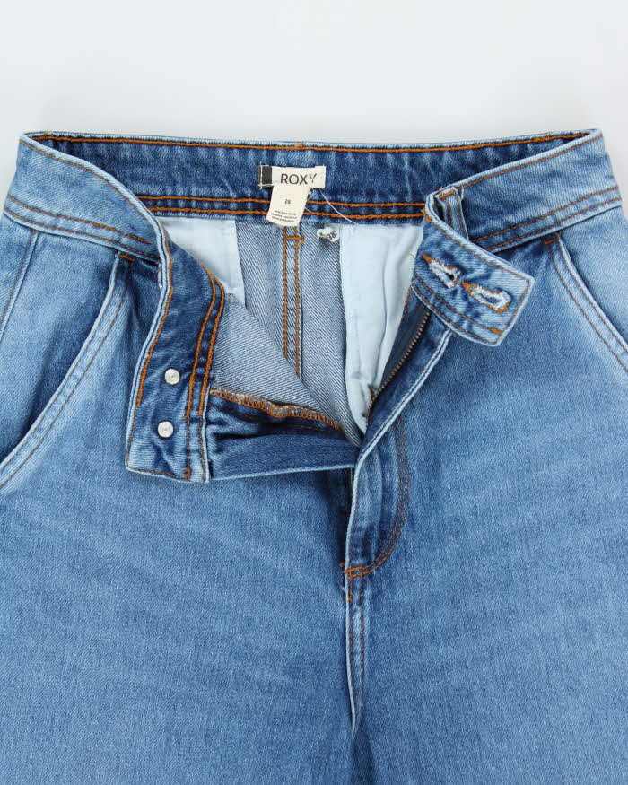 Vintage Roxy Women's High-Rise Wide Leg Bell Bottom Flared Denim Jeans - W28 L30