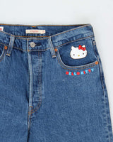 Levi's x Hello Kitty Women's Ribcage Big E High-Rise Relaxed Straight Leg Denim Jeans - W31 L27