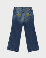 Vintage Y2K 00s Diesel Women's Low Rise Embroidered Relaxed Bootcut Flare Jeans - W30 L30
