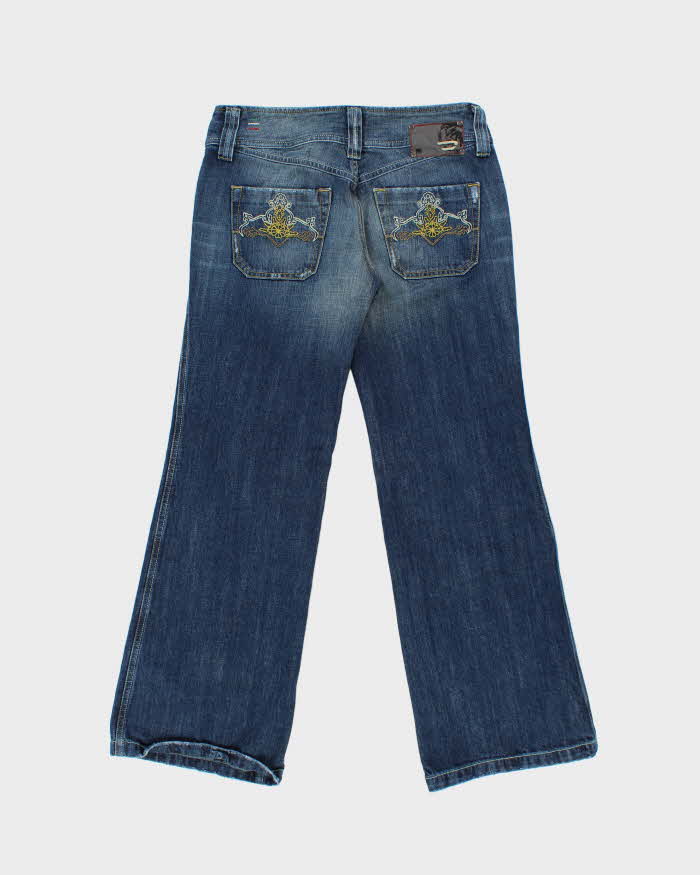 Vintage Y2K 00s Diesel Women's Low Rise Embroidered Relaxed Bootcut Flare Jeans - W30 L30