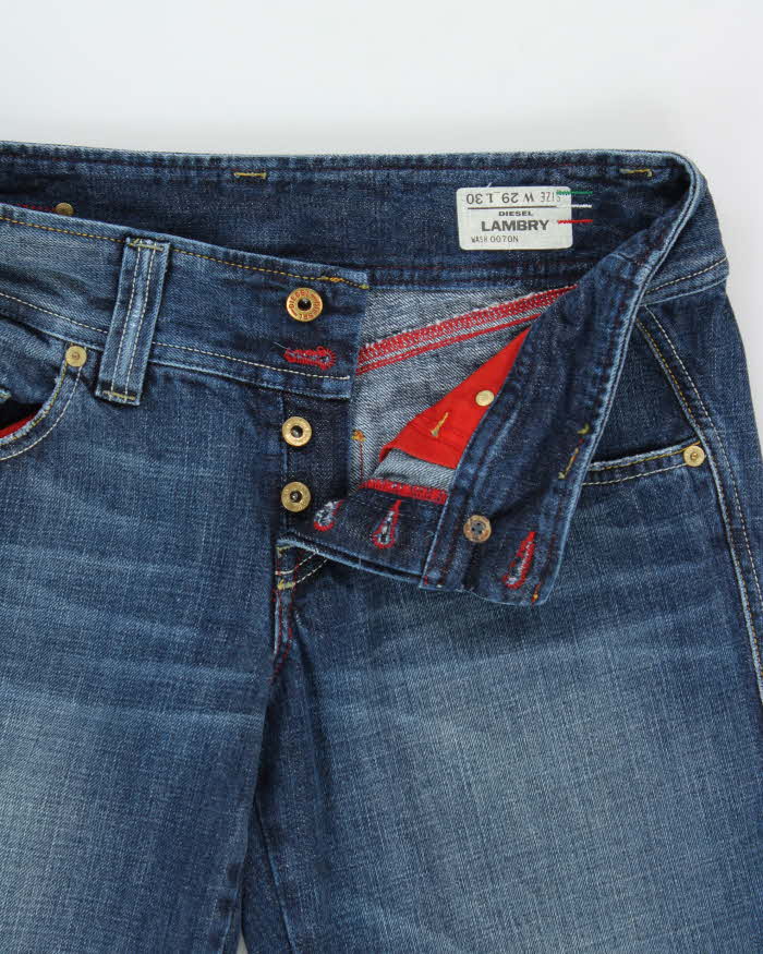 Vintage Y2K 00s Diesel Women's Low Rise Embroidered Relaxed Bootcut Flare Jeans - W30 L30