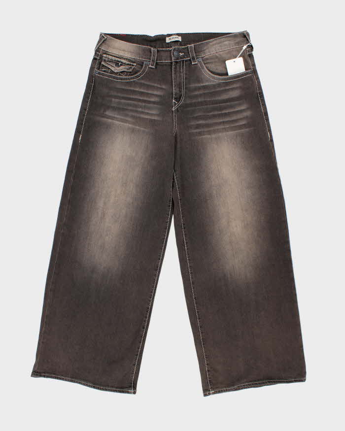 DSWT True Religion Women's 'Jessie Super Baggy' Mid Rise Mud Wash Ultra Wide Leg Jeans - W36 L31