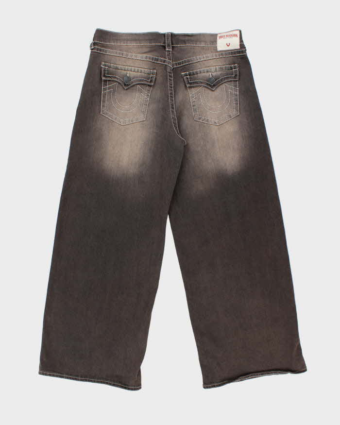 DSWT True Religion Women's 'Jessie Super Baggy' Mid Rise Mud Wash Ultra Wide Leg Jeans - W36 L31