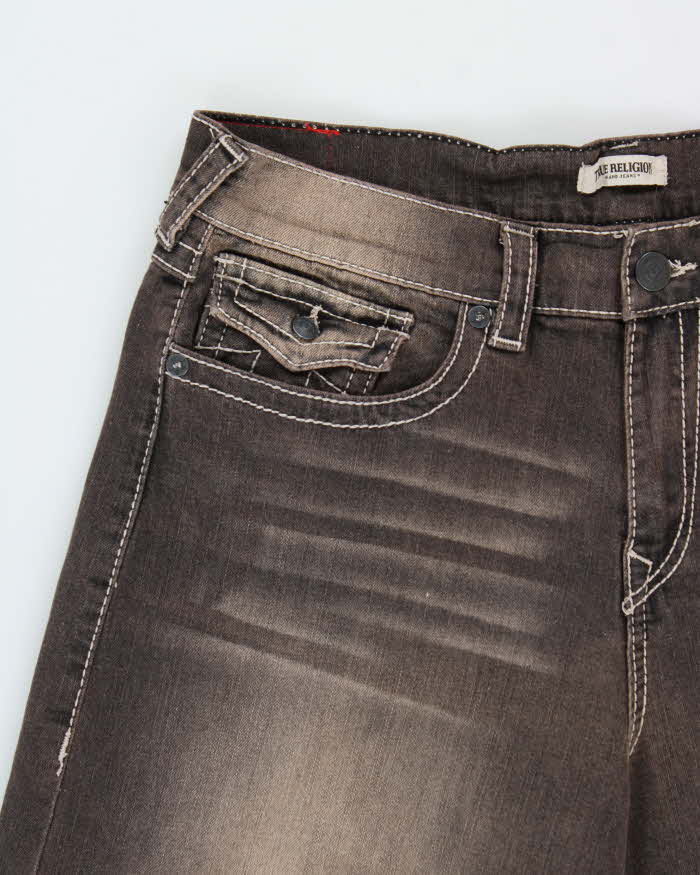 DSWT True Religion Women's 'Jessie Super Baggy' Mid Rise Mud Wash Ultra Wide Leg Jeans - W36 L31