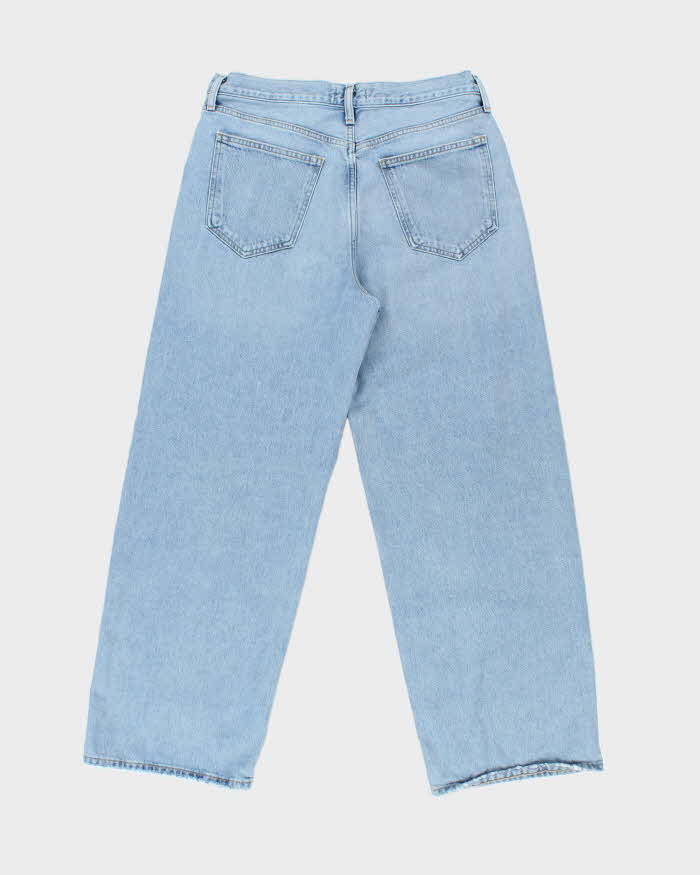 Agolde Women's 'Low Rise Baggy' Distressed Light Wash Denim Wide Leg Jeans - W32 L30