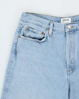 Agolde Women's 'Low Rise Baggy' Distressed Light Wash Denim Wide Leg Jeans - W32 L30