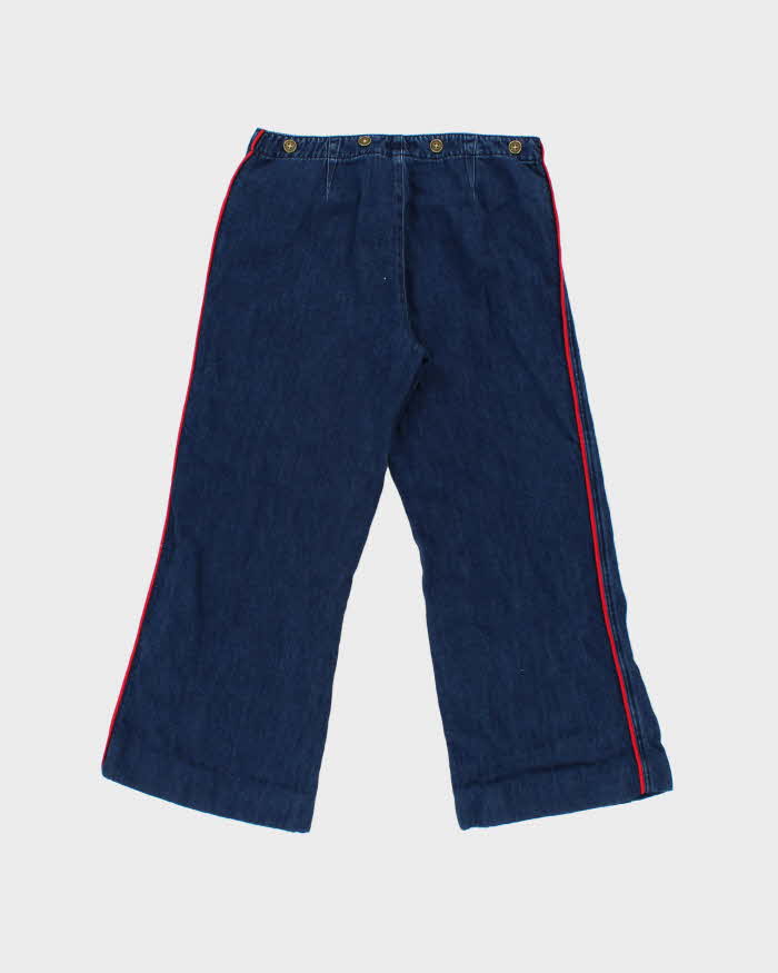 Vintage Y2K 00s LRL Lauren Ralph Lauren Women's Linen Blend Mid Rise Flared Denim Jeans - W32 L27