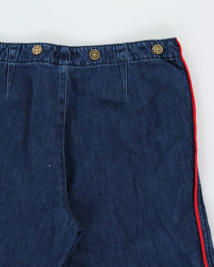 Vintage Y2K 00s LRL Lauren Ralph Lauren Women's Linen Blend Mid Rise Flared Denim Jeans - W32 L27