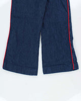 Vintage Y2K 00s LRL Lauren Ralph Lauren Women's Linen Blend Mid Rise Flared Denim Jeans - W32 L27